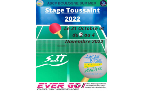 Stage de la toussaint organisé par Samer TT et ABCP 